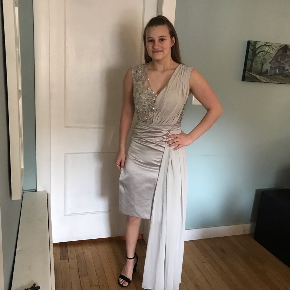 Handmade Silver/ Grey Cocktail Dress size 2
